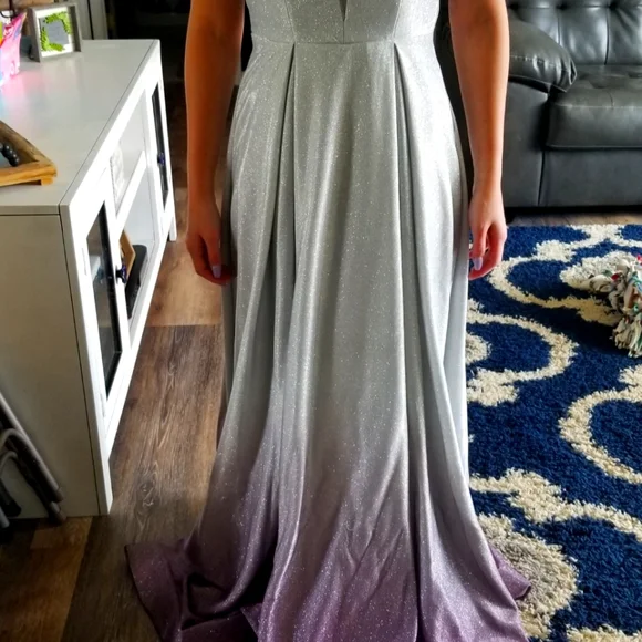 B. Smart | Dresses | Prom Dress Formal Wedding Silver With Lavenderpurple  Bottom Ombre Size | Poshmark